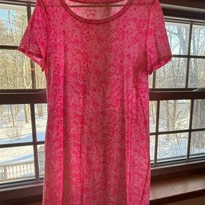 Lilly Pulitzer Pink Floral Short Sleeve T-shirt dress